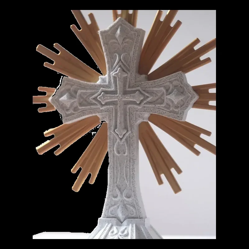 Cruz Sagrada Decorativa 3D 22cm — foto real do produto impresso em 3D