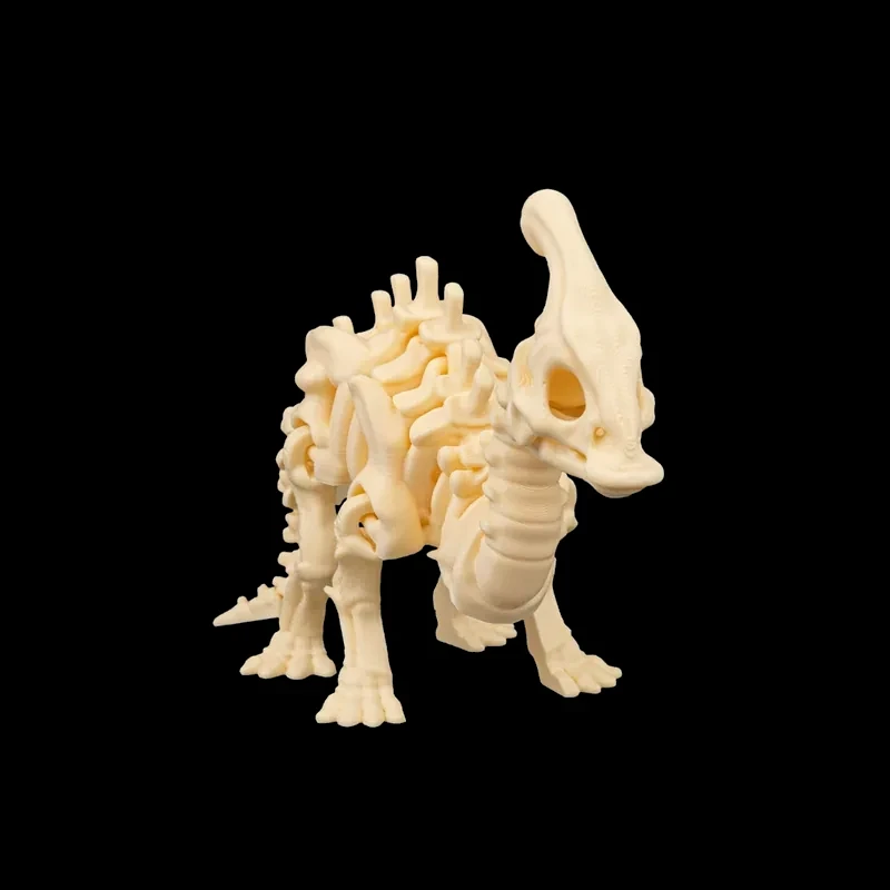 Parasaurolophus Esqueleto Articulado — foto real do produto impresso em 3D